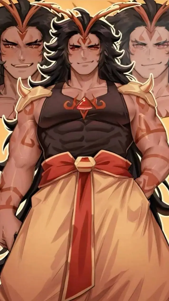 ai character: Burning spice>:3 background