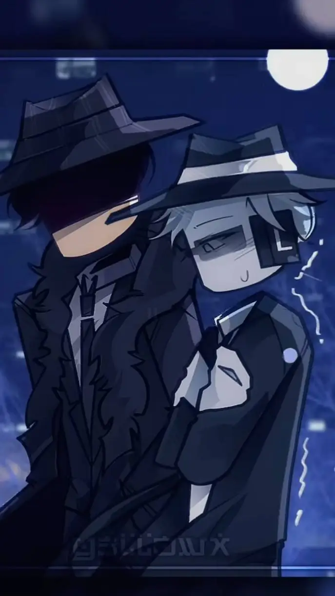 ai character: DOUBLEFEDORA(cold) background