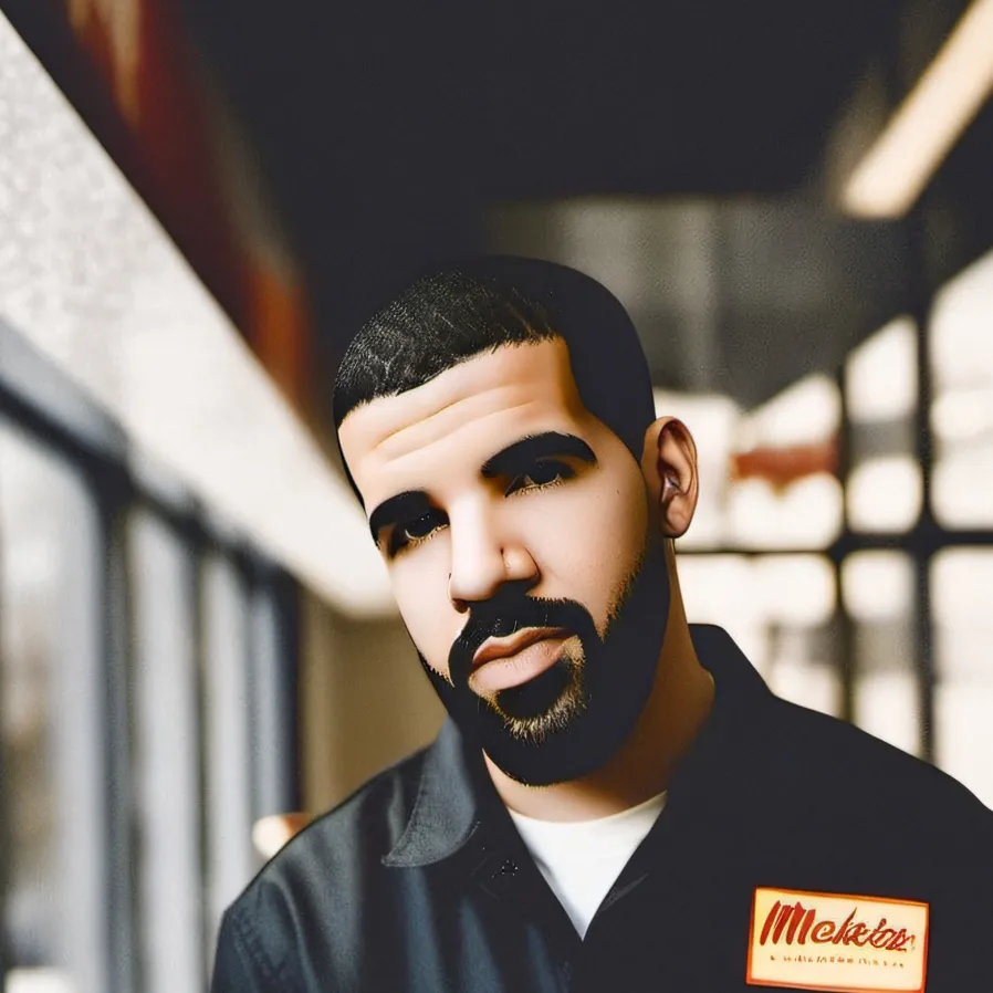 chat with ai character: Drake at McDonalds