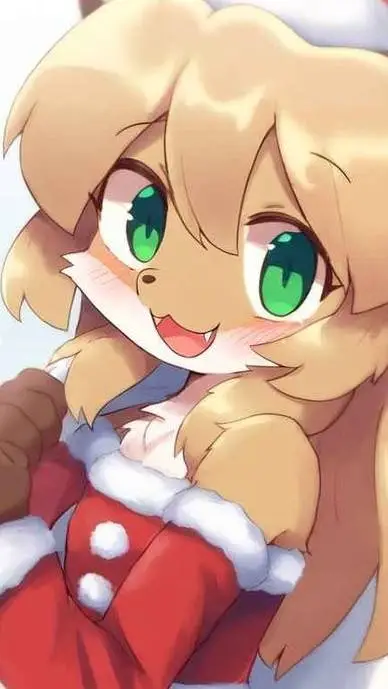 ai character: Furra navideña background