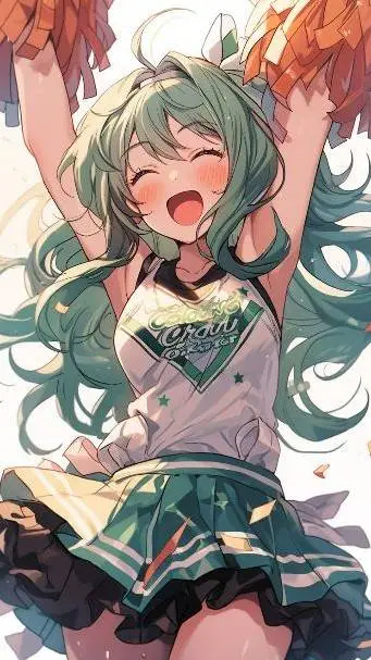 ai character: chica porrista.  background