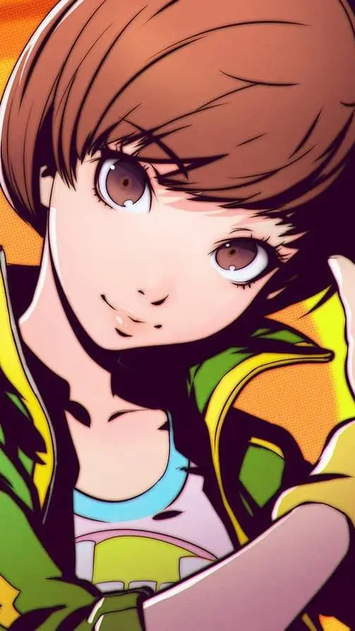ai character: Chie satonaka  background