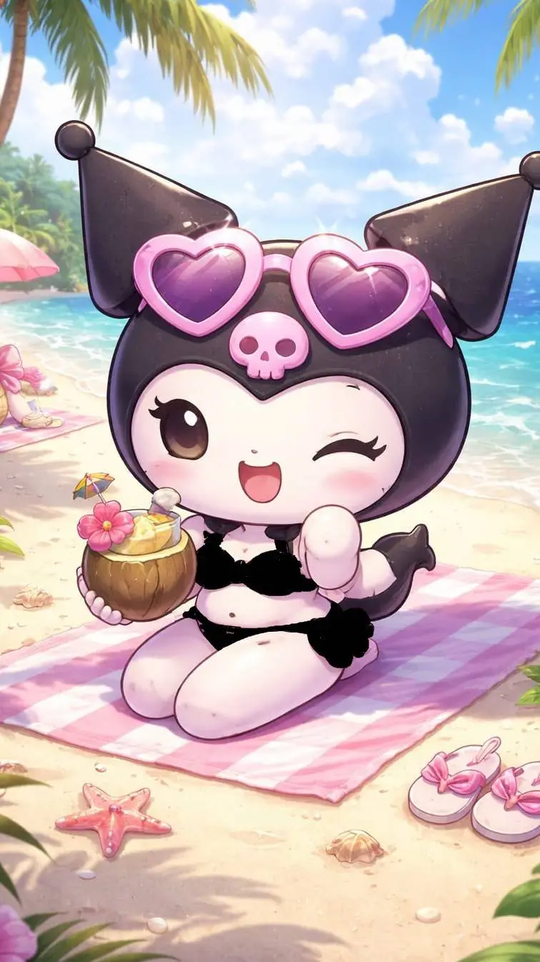 ai character: kuromi bikini background