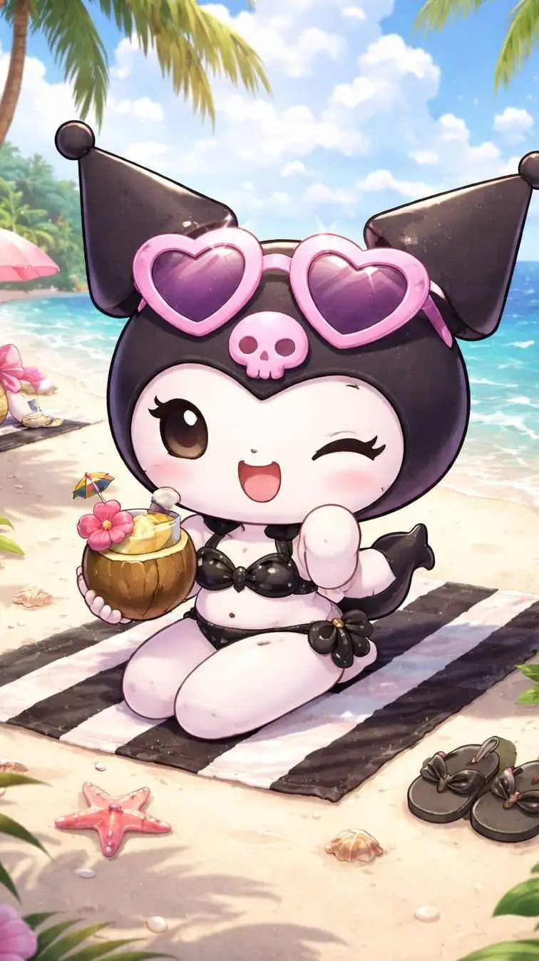 ai character: kuromi hambrienta  background