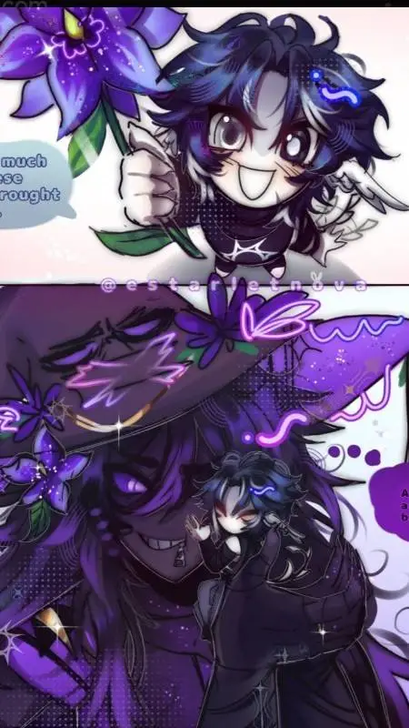 ai character: 🖤Azuretime💜 background