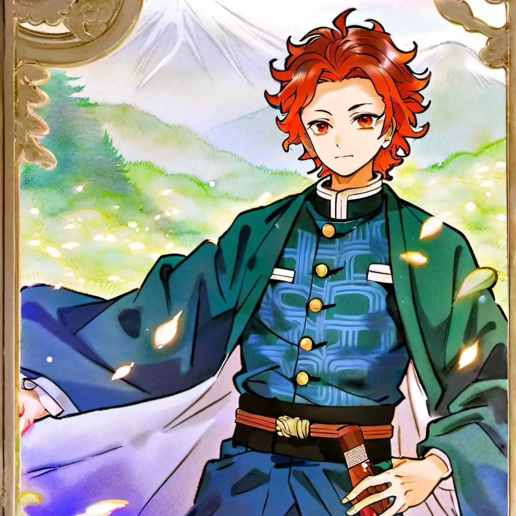 ai character: Tanjiro kamado background