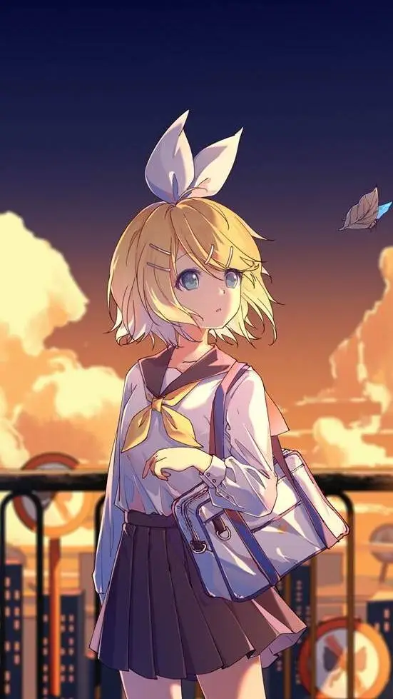 ai character: 镜音玲 background