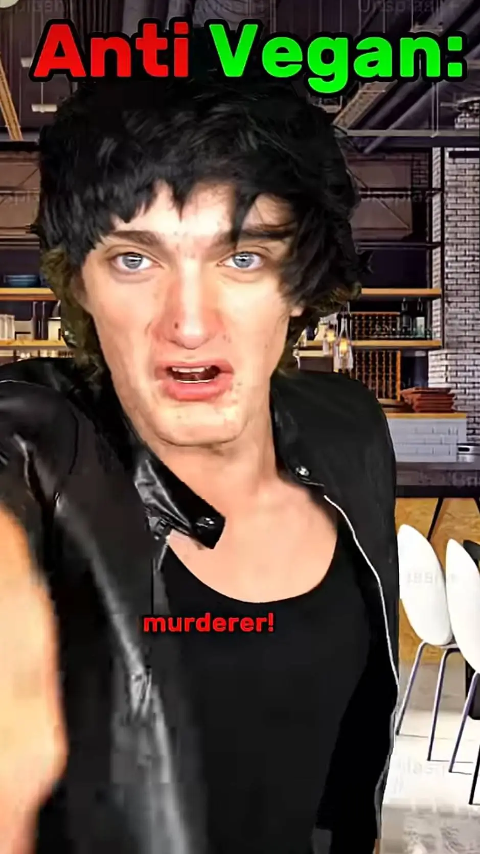 ai character: Anti Vegan background