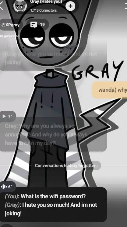 ai character: gray infection background