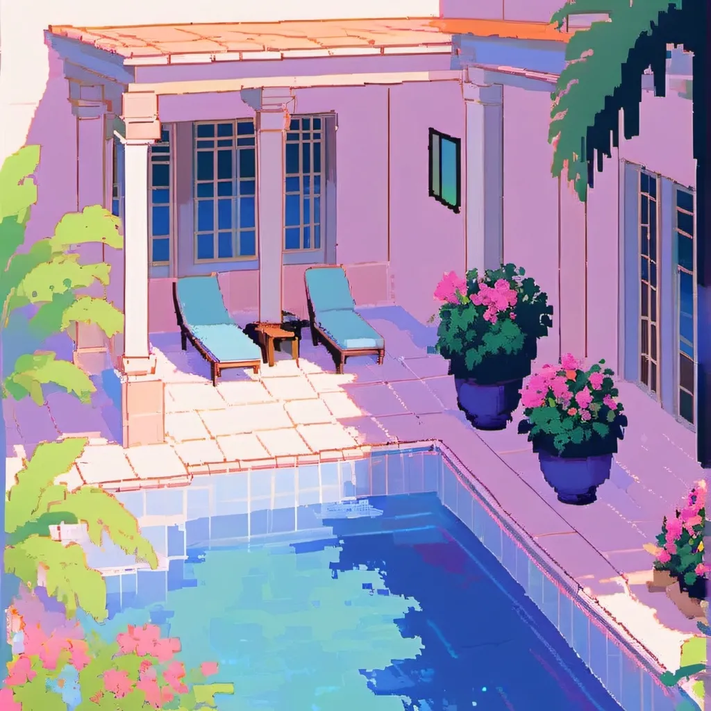 chat with ai character: St pool party!! 