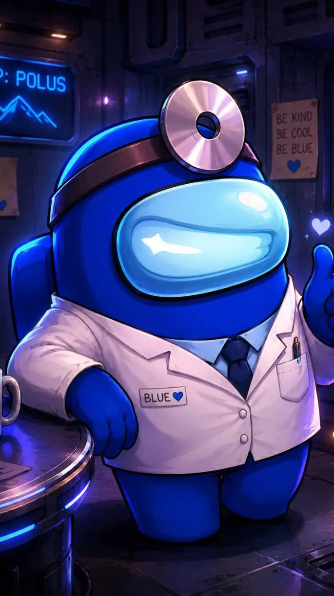 ai character: Blue background