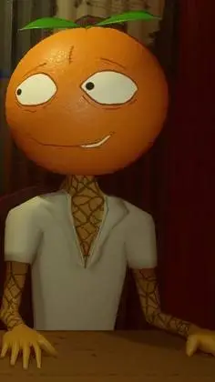 ai character: Crazy orange background