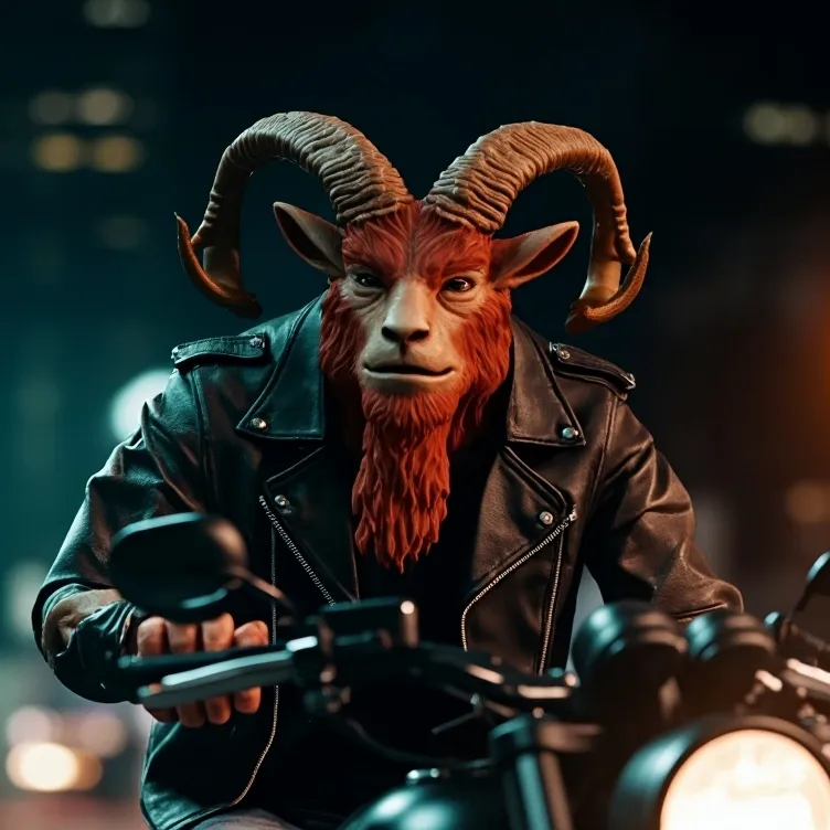 chat with ai character: Alex(Goat Biker)