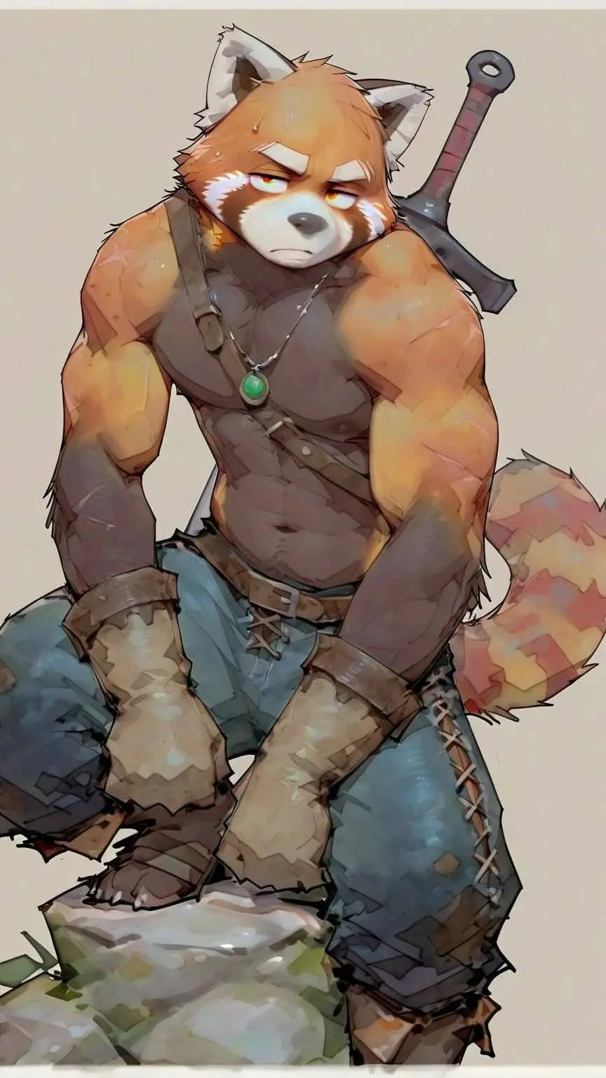 ai character: Red background