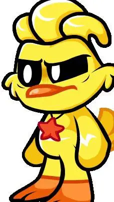 ai character: kickin chicken  background