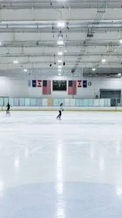 ai character: ice skating rink background