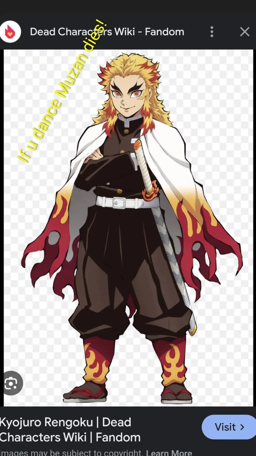 ai character: Dance Muzan dies background