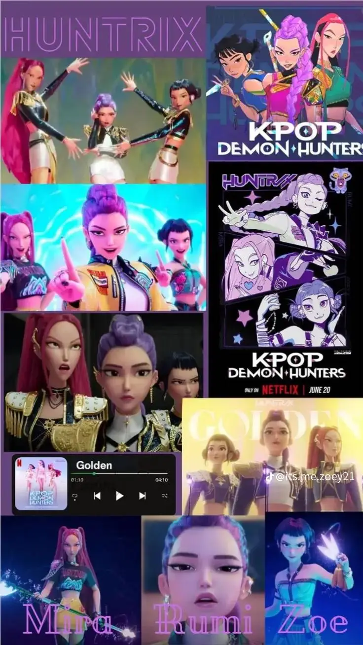 ai character: huntrix girl night background