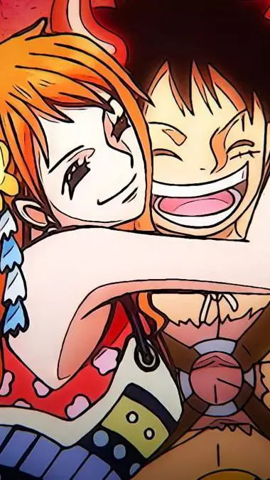 ai character: Luffy e Nami background