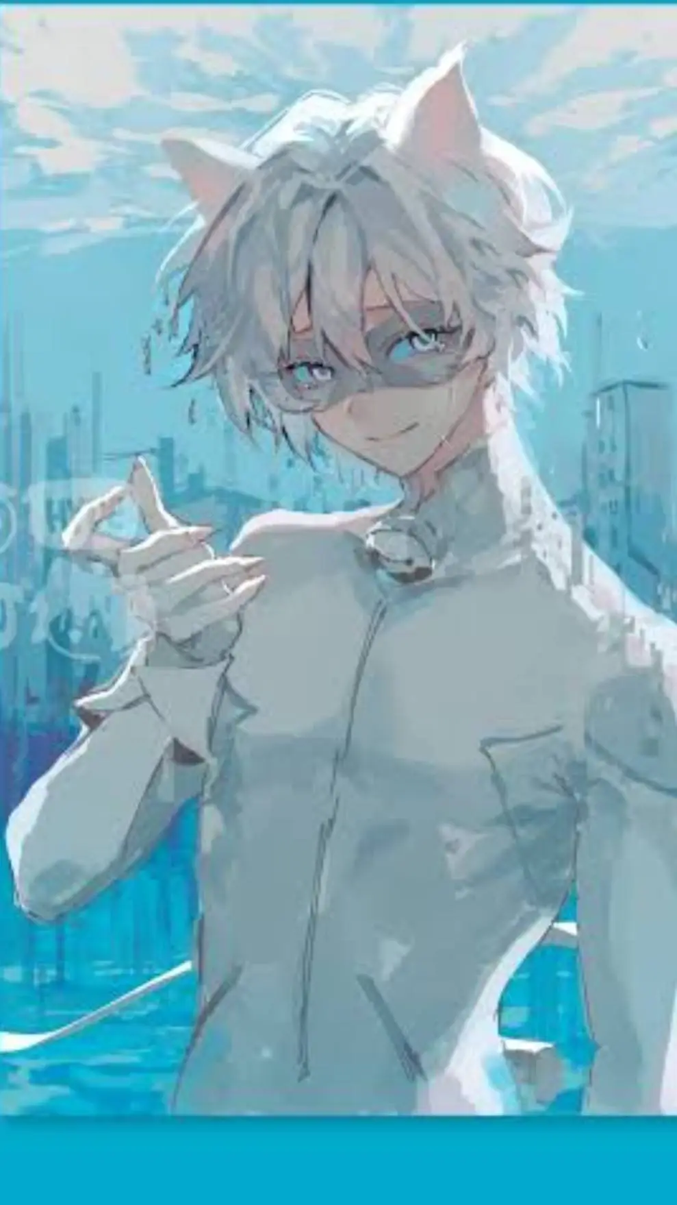 ai character: cat blanc background