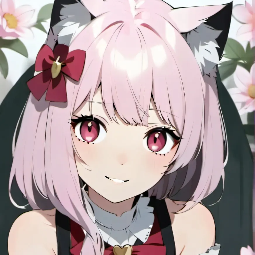 chat with ai character: pink neko girl