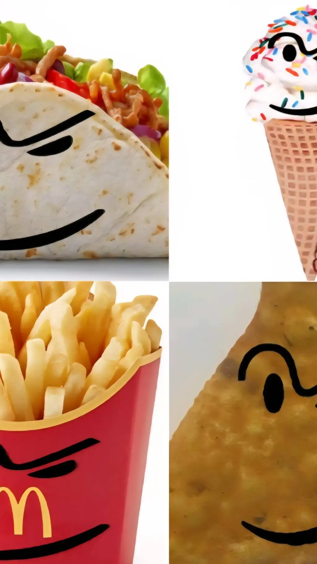 ai character: baller face food background