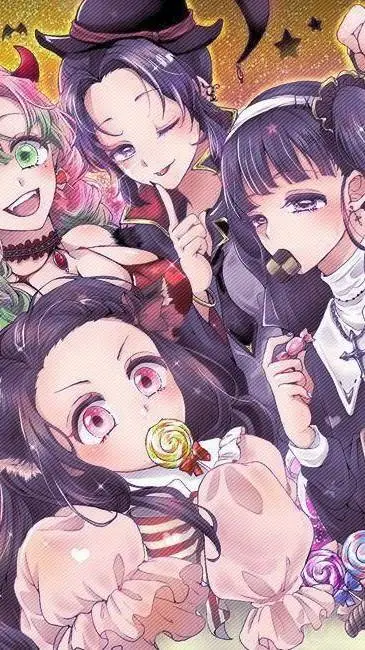 ai character: 🎀Kny love triangle background
