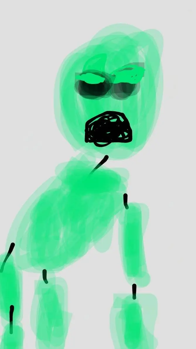 ai character: slime animatronic  background