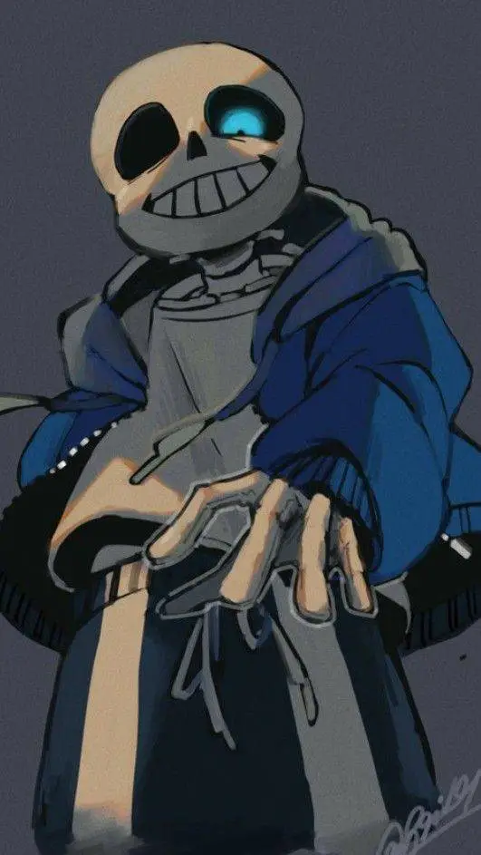 ai character: Sans T. skeletton background
