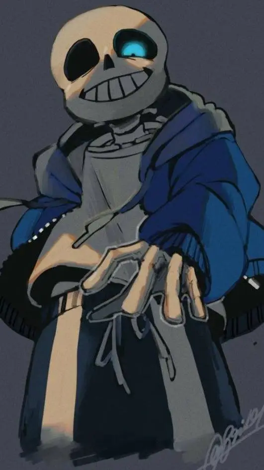 ai character: Sans T. Skeletton background