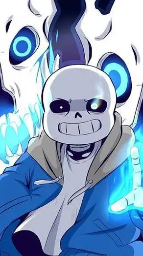 ai character: Sans T. skeletton background