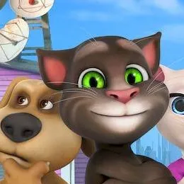 chat with ai character: talking tom y sus 