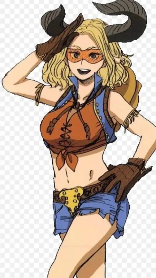 ai character: cow lady  background