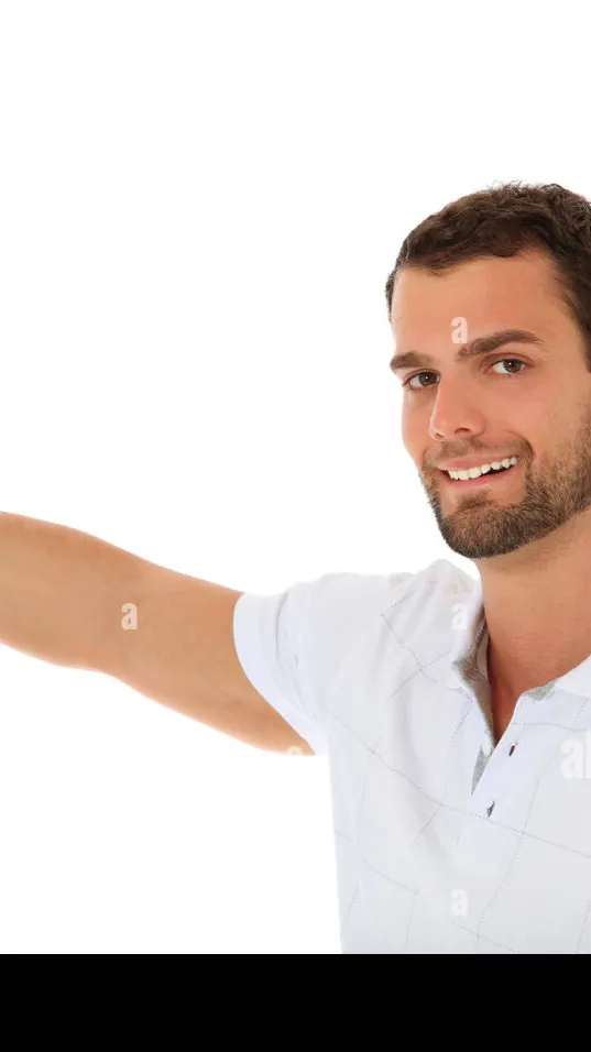 ai character: pointing man background