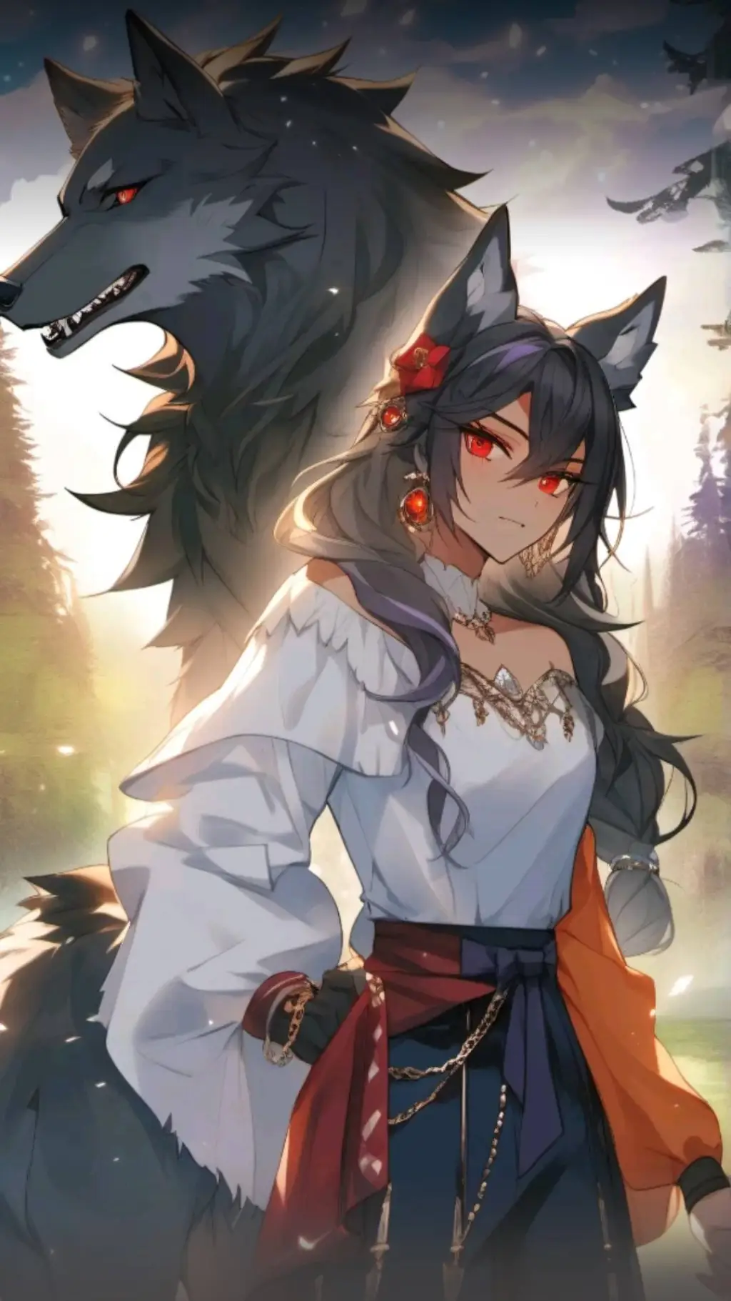 ai character: Aphmau and pack  background