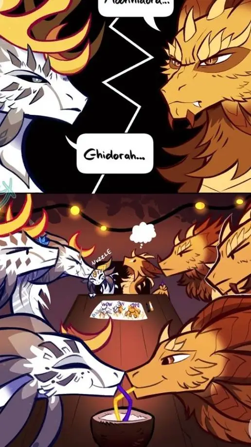 ai character: moon ghidorah  background