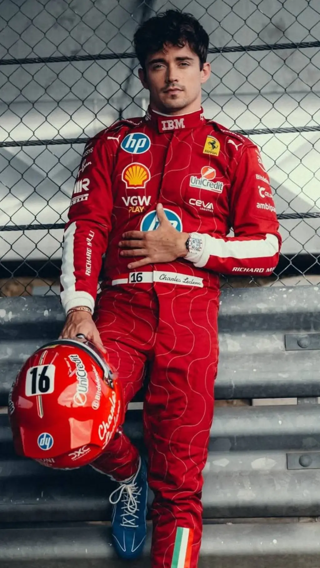 ai character: Charles Leclerc🏎❤️ background