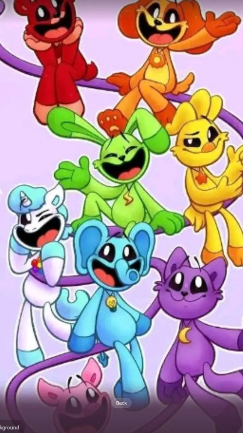 ai character: Smiling critters  background