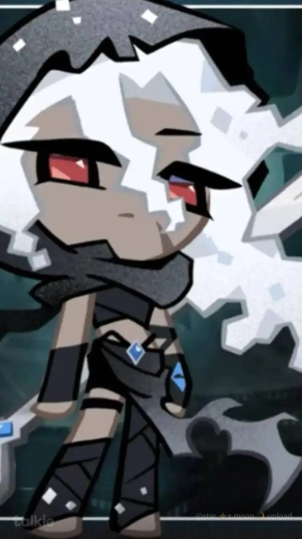 ai character: ash salt cookie  background