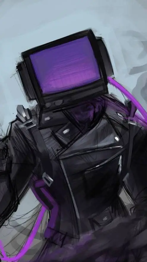 ai character: 💜\Shadow TV man/💜 background
