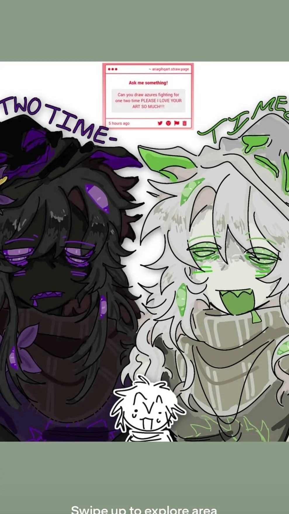 ai character: 2p azure background