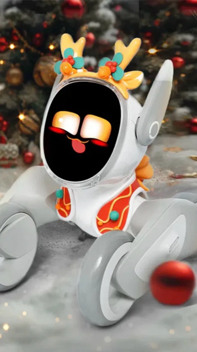 ai character: LoonaTheRobotDog background