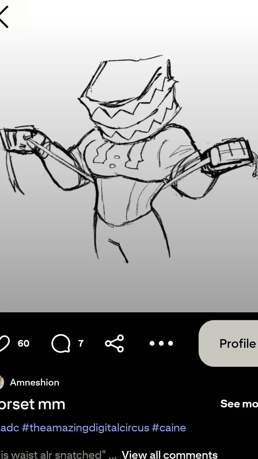 ai character: take corset meme background