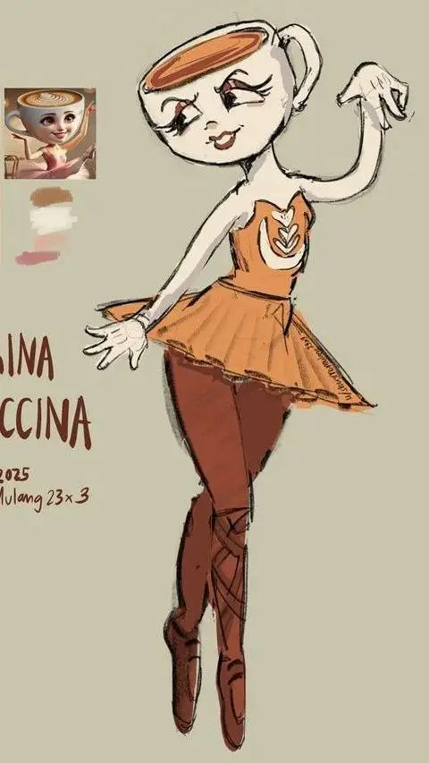 ai character: ballerina cappucin background