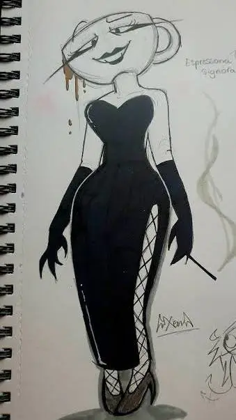 ai character: espressona Signora background