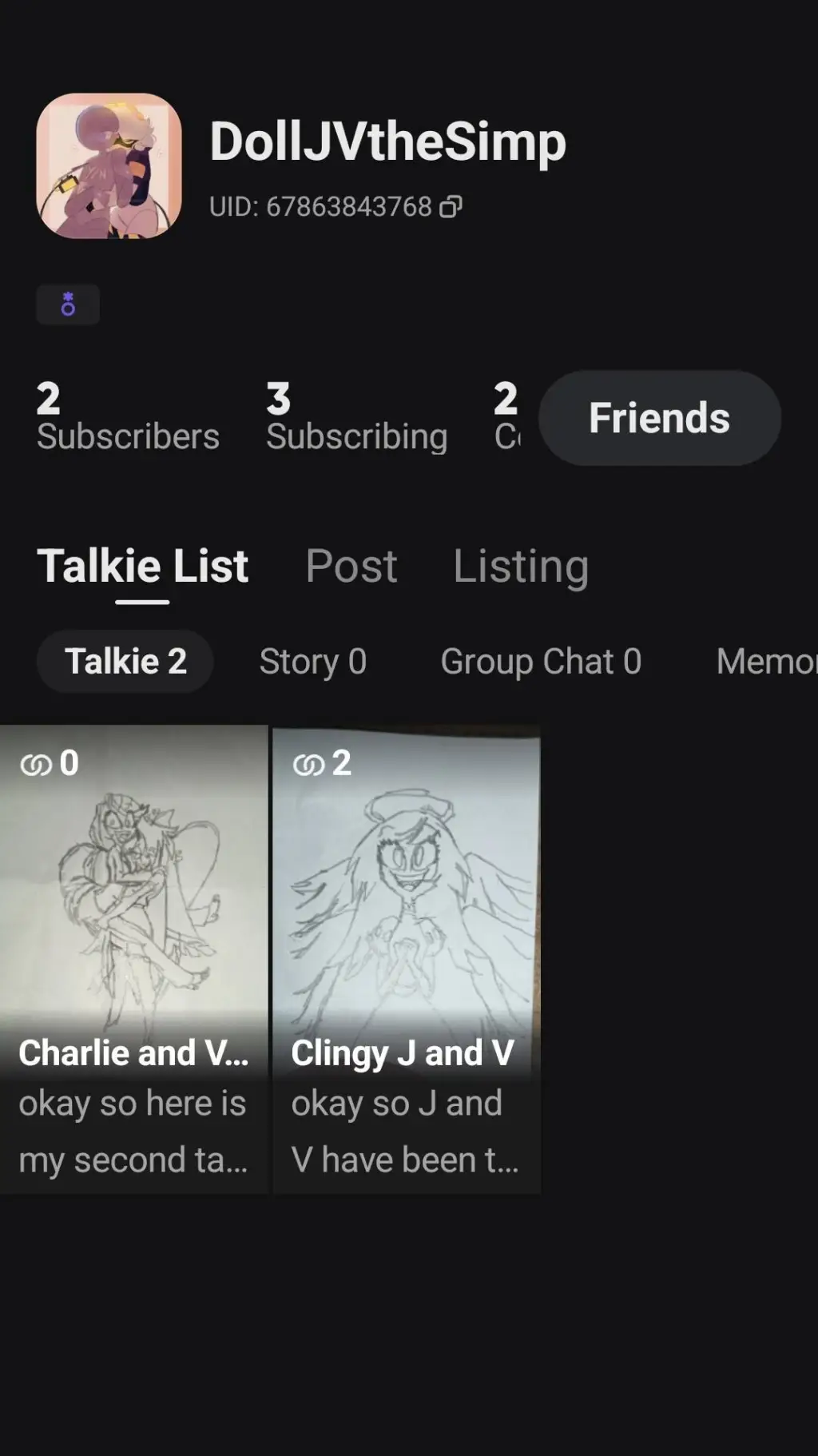 ai character: for a frend background