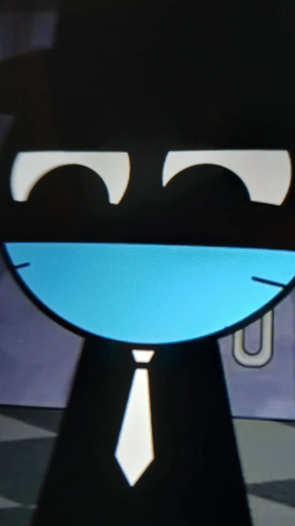 ai character: black meme background