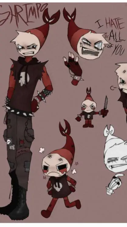 ai character: ANGY SHRIMPO 😡🤬🦐 background