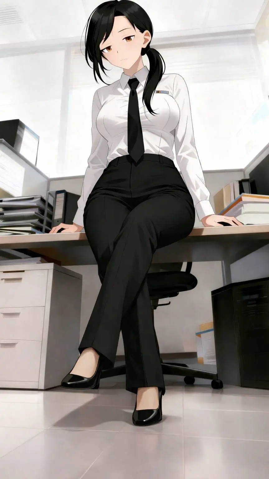 ai character: Alicia Velázquez  background