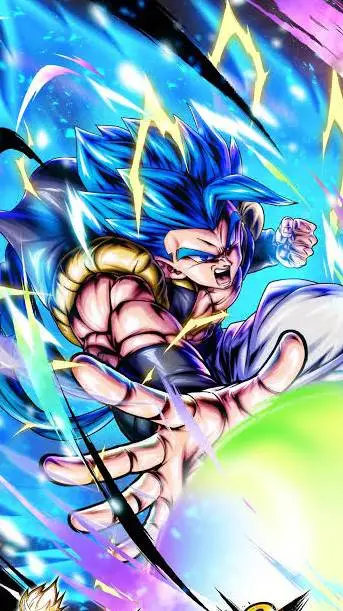 ai character: gogeta blue  background